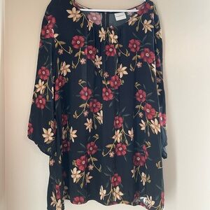 Junarose - Floral Black Top